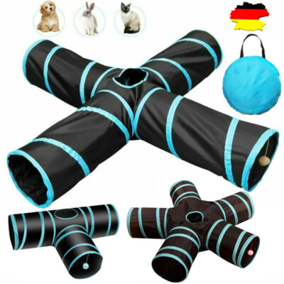Katzentunnel Katze Kitty Haustier Spielzeug Spieltunnel 3/5 Wege Faltbar Tunnel~