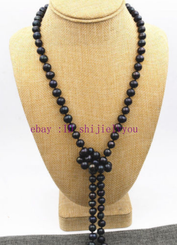 Real Natural 6-7mm Black Tahitian Freshwater Cultured Pearls