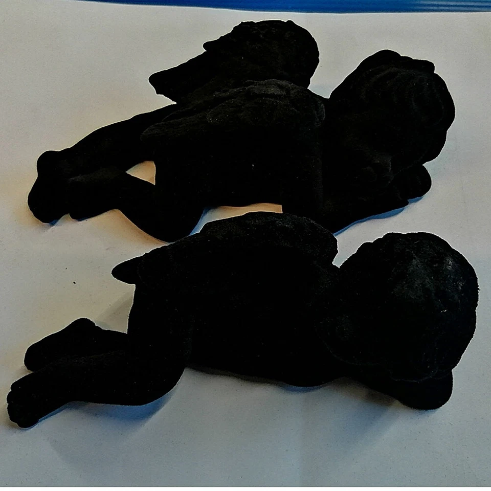Ángel Putto Negro Ángel De La Guarda Regalo Para Invitados Set De 2 Navidad 14cm - Imagen 4 de 4