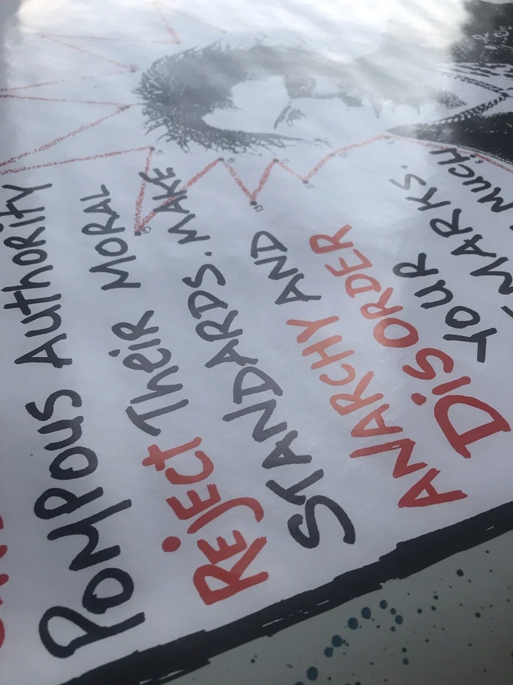 POSTER VINTAGE SID VICIOUS DÉCADA DE 1980 RARO SEX PISTOLS PUNK IMPRESSO NA INGLATERRA PROMO - Imagem 4 de 4