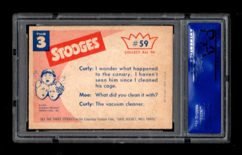 1959 Fleer Three Stooges #59 Did you have to sneeze? PSA 9 - Picture 2 of 2