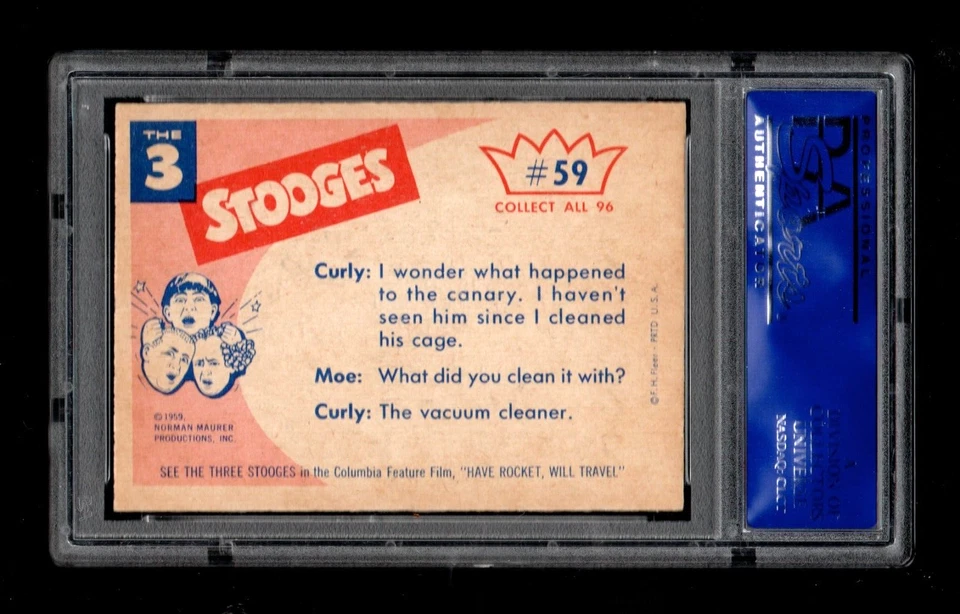 1959 Fleer Three Stooges #59 Did you have to sneeze?  PSA 9 - Image 2 of 2