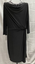 Lauren Ralph Lauren Women's Black Twisted-Knot Jersey Dress Size 14W Plus NWOT