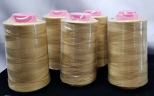 Lot of 6 Big Quality Sewing Machine Thread Spools 6000 YDS / Cone Med Gold A099