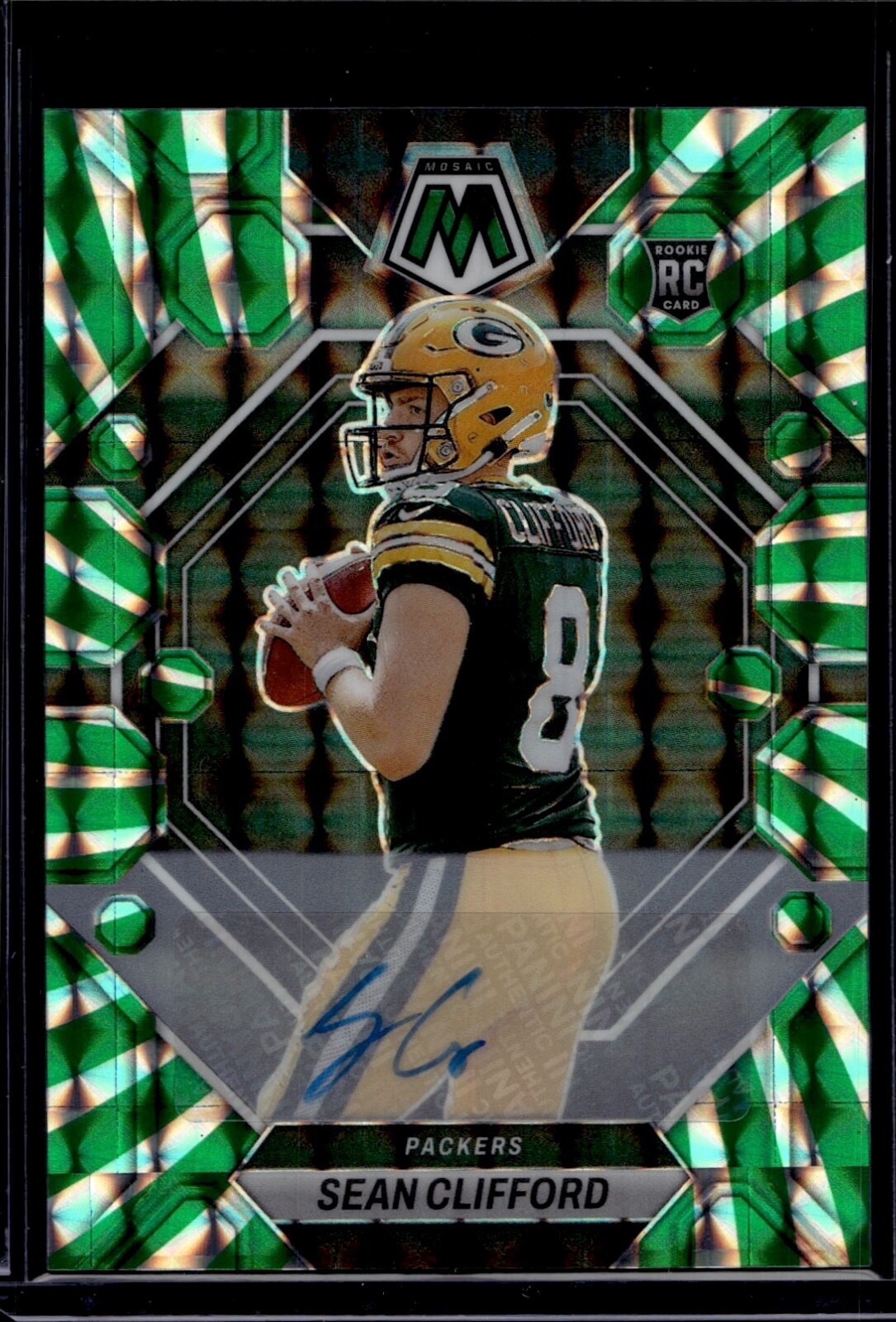 2023 Panini Mosaic Football Sean Clifford #361 RC Rookie Green Swirl Auto /15