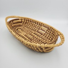 Traditional Oval Wicker Basket W Handles