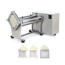 NJTFHU French Fry Potato Cutter Machine Electric Cutting Slicer Chipper Autom...