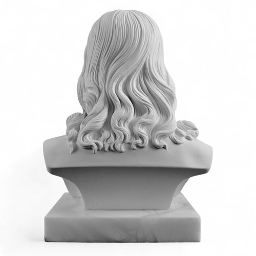 Christ Redeemer Bust Table Sculpture in Marble with Alabaster Base H 20cm - Picture 6 of 9