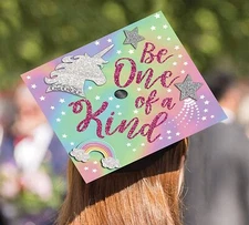 Lot of 6 Graduation Cap Decorating Kit BE ONE OF A KIND Unicorn 