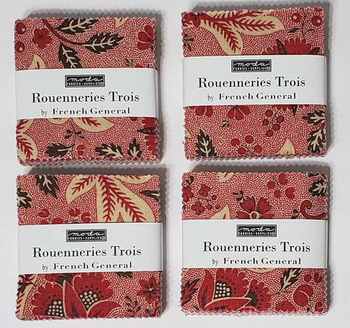 ROUENNERIES TROIS 4 MINI Charm Packs Moda Fabric Quilting French General 13960MC