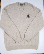 Vtg David Taylor Golf Sweater Beige Embroidered Size XLT Made in USA