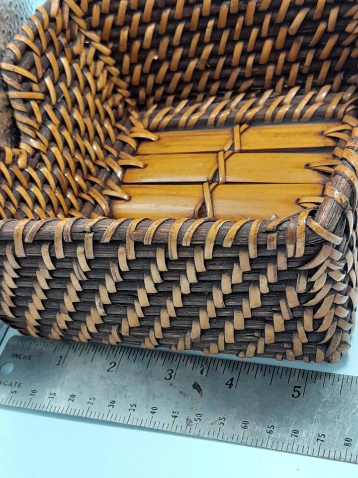 Держатель салфеток плетеный квадратный кухонный богемный бамбуковый стиль тики - Изображение 3 из 4