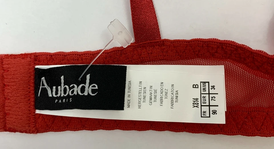 Aubade Women's Red Size 34B Lingerie Balconette Bra - Image 3 of 4