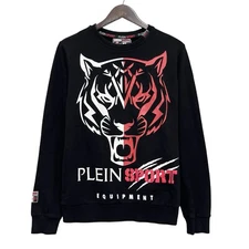 Philipp Plein Sport Men's Size L Crewneck Pullover Fleece Tiger Black Sweatshirt