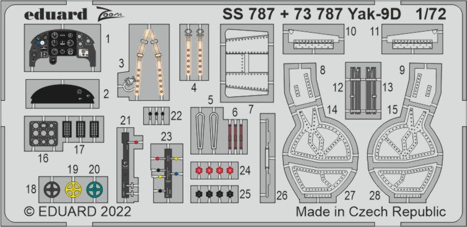 Eduard SS787 1:72 Yakovlev Yak-9D to be used with Zvezda