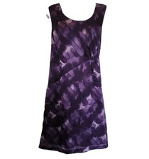 Simply Vera Wang Purple Sleeveless Shift Dress Asymmetric Shirred Waist New - 8