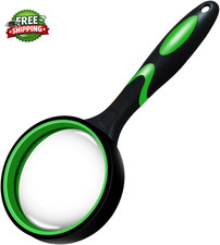 Magnifying Glass, 10X Handheld Reading Magnifier, Non-Scratch Quality