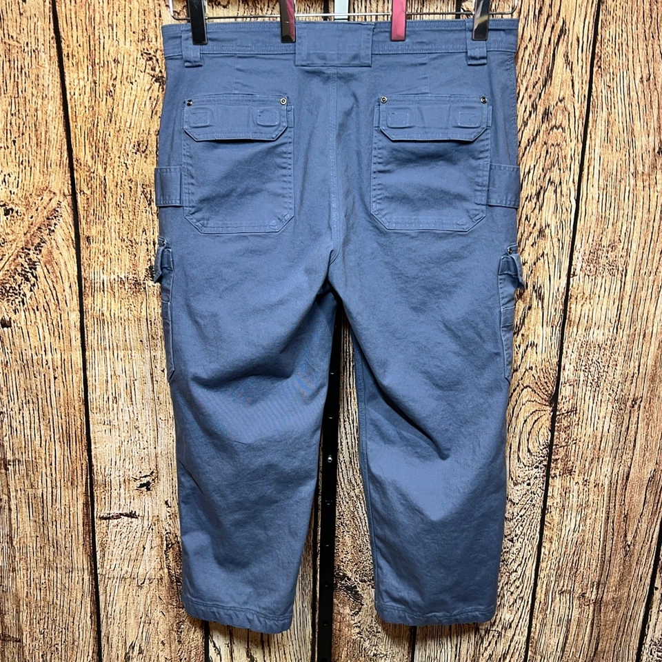 Duluth Trading Flex Fire Hose Relaxed Fit Blue Cargo Pants Mens Sz 38x30 Utility - Image 2 of 4