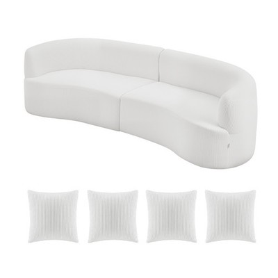 VEVOR 112 in Curved Modular Sofa Modern Luxury Sectional Couch with 4 Pillows