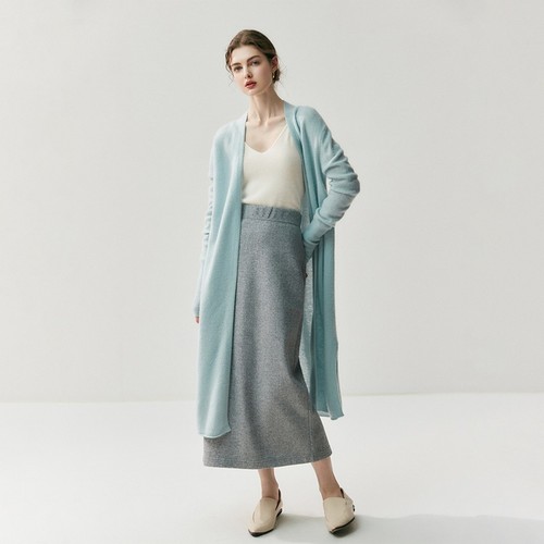 French Women's Cashmere Knitted Cardigan Loose Soft Fashion Wool Long Jackets - Bild 17 von 17