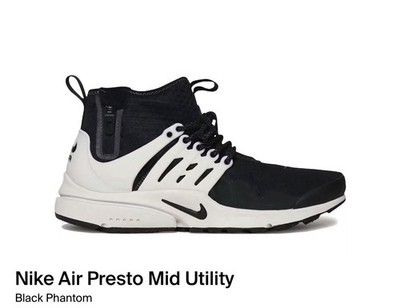 Size 8 - Nike Air Presto Utility Mid Black Phantom FB9695 001