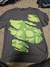 Marvel Hulk Muscle Tshirt Gray Medium Short S...