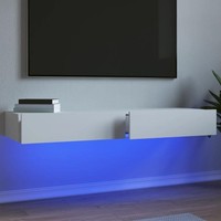 Tv-Schr?Nke Mit Led-Leuchten 2 Stk. Wei? 60X35X15,5 Cm
