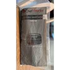 New Black Waist Half Chef's Apron Server CHEFWORKS Pockets Restaurant Worker