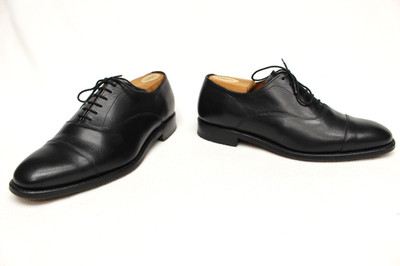 Floris Van Bommel men size 7 black leather cap toe oxford dress shoe