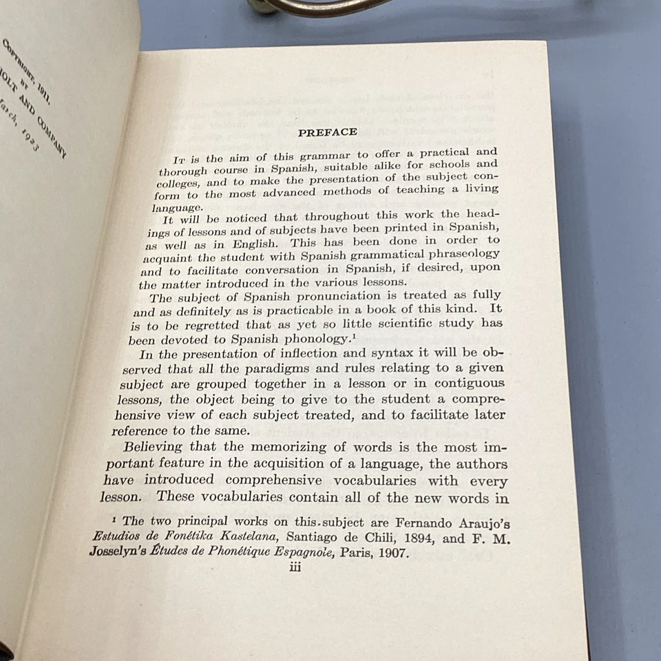 Abridged Spanish Grammar. 1923 Hardcover. By E.W. Olmsted & A. Gordon. - Image 4 of 4