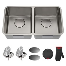 Kraus KD1UD33B Dex 33" Double Basin 16 Gauge Stainless Steel - Gloss