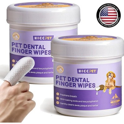 No-Rinse Dog & Cat Wipes - Hypoallergenic Teeth Cleaning, 100 Counts Safe Care