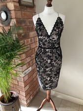 Kardashian Kollection For Lipsy Little Black Lace Dress Size 12 Party Occasion