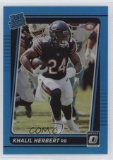 2021 Panini Donruss Optic Rated Rookie Aqua Prizm /299 Khalil Herbert #293 12yh