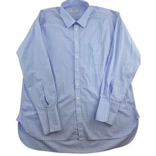 Charles Tyrwhitt Mens Dress Shirt 19/37 Blue Pink Checkered Long Sleeve