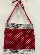 Hand made Tote Bag - Red/White/Black cloth bag with internal and external pocket