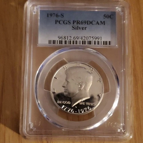 1976-S Kennedy Silver Half Dollar PCGS PR69DCAM Bicentennial Proof Uncirculated