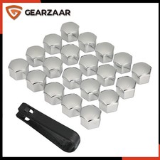 17mm für Radbolzen Radschrauben Radmuttern + ABZIEHER Abdeckung Silber Kappen