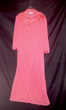L Vintage Vanity Fair Silky Long Satin Hot Nylon Gown Robe Kaftan Zipper USA