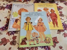 (3) Vintage Paper Doll Book Lot # Shirley Temple 