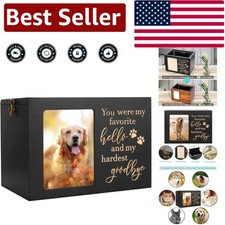 Large Wooden Pet Ashes Urn - Personalized Keepsake with Paw Print Design