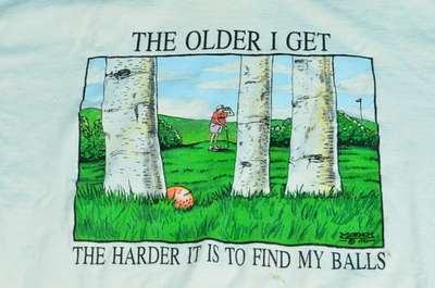#ad Older I Get Harder it is to Find My Balls Funny VTG Golf Shirt XL Single Stitch $19.99