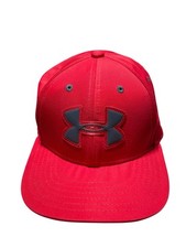 Under Armour Hat Cap Snap Back Red Black Youth Kids Boys One Size Adjustable
