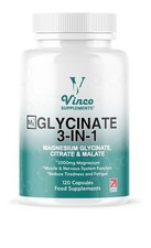 Magnesium Glycinate 3-in-1 Complex 2000mg Magnesium High Absorption 120 Capsules 0.04 per thousand milligrams