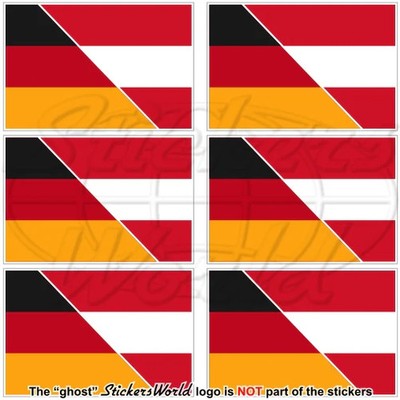 GERMANY-AUSTRIA German-Austrian Flag 40mm (1.6'''') Vinyl Stickers Decals x2