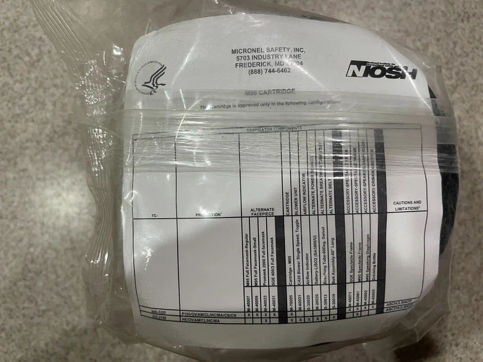 New M95 NIOSH Approved Gas Mask Replacement FILTER  Exp  - P/N:  M-70005-NiOSH - Image 3 of 4