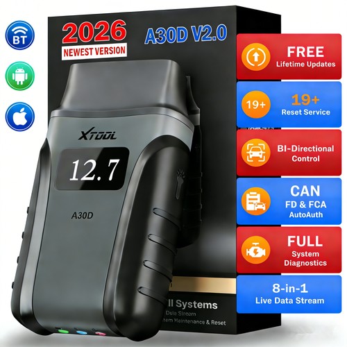 XTOOL A30D OBD2 Scanner Bluetooth Car Diagnostic Tool Bidirectional ...