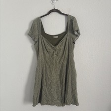 Abercrombie & Fitch Women's Size XL Tall Green Printed Mini Dress