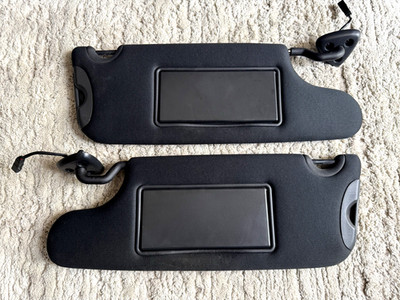 2008-23 Dodge Challenger Right/Left Sun Visor Set Sunvisor Black Cloth Lights