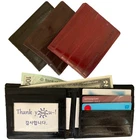 Genuine Eel Skin Leather Bifold Wallet Credit Card Wallet 1 ID Window Wallet